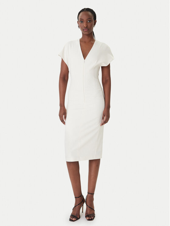 Patrizia Pepe Kokteilinė suknelė · Écru · Midi