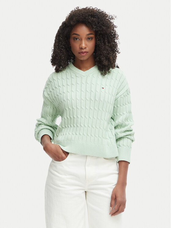 Tommy Hilfiger Megztinis · Šviesiai žalia · Regular Fit