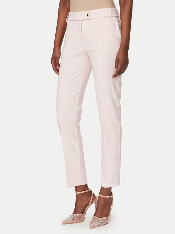 Rinascimento Medžiaginės kelnės · Rožinė · Slim Fit