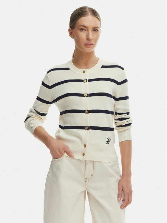 Tommy Hilfiger Kardiganas · Écru · Regular Fit