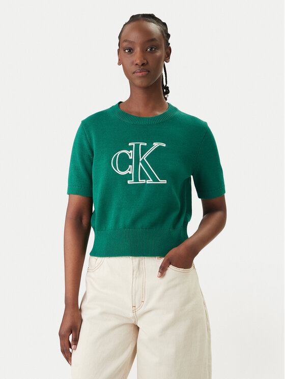 Calvin Klein Jeans Megztinis · Žalia · Regular Fit