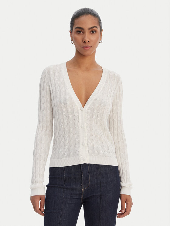 Fracomina Kardiganas · Écru · Regular Fit