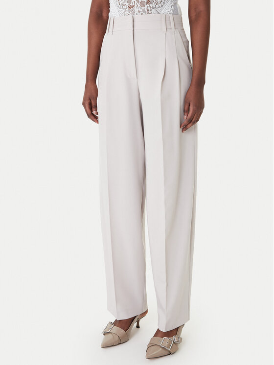 Patrizia Pepe Medžiaginės kelnės · Pilka · Regular Fit