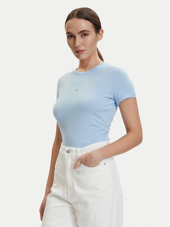 Tommy Jeans Marškinėliai · Šviesiai mėlyna