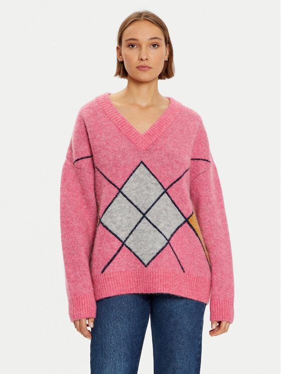 Mustang Megztinis · Rožinė · Oversize