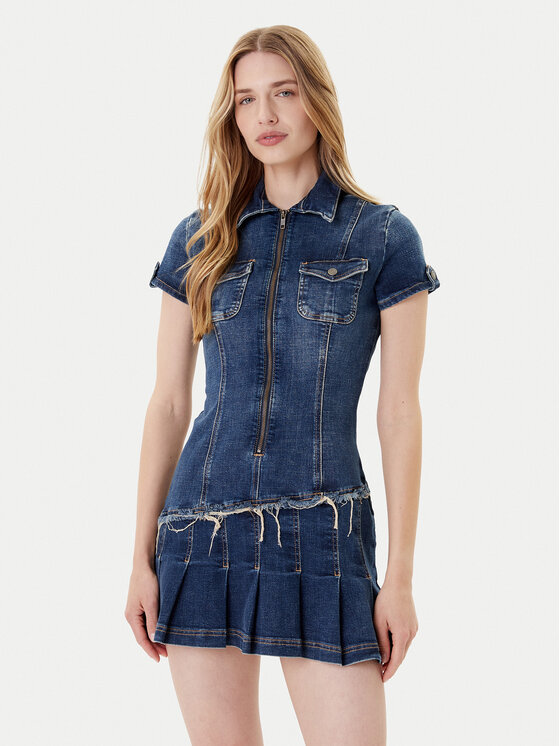 Guess Džinsinė suknelė · Mėlyna · Mini