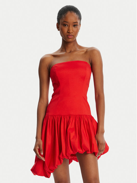 Bardot Kokteilinė suknelė · Raudona · Mini