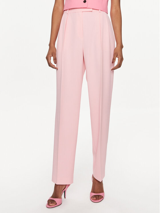 HUGO Medžiaginės kelnės · Rožinė · Regular Fit