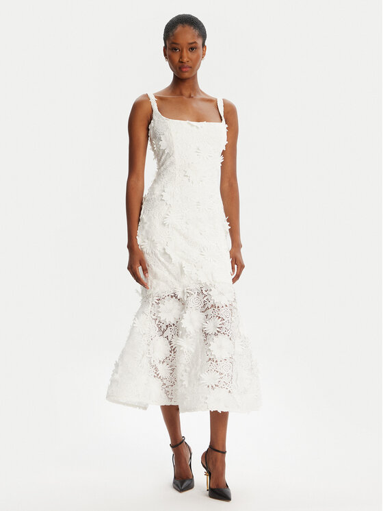 Bardot Kokteilinė suknelė · Balta · Midi