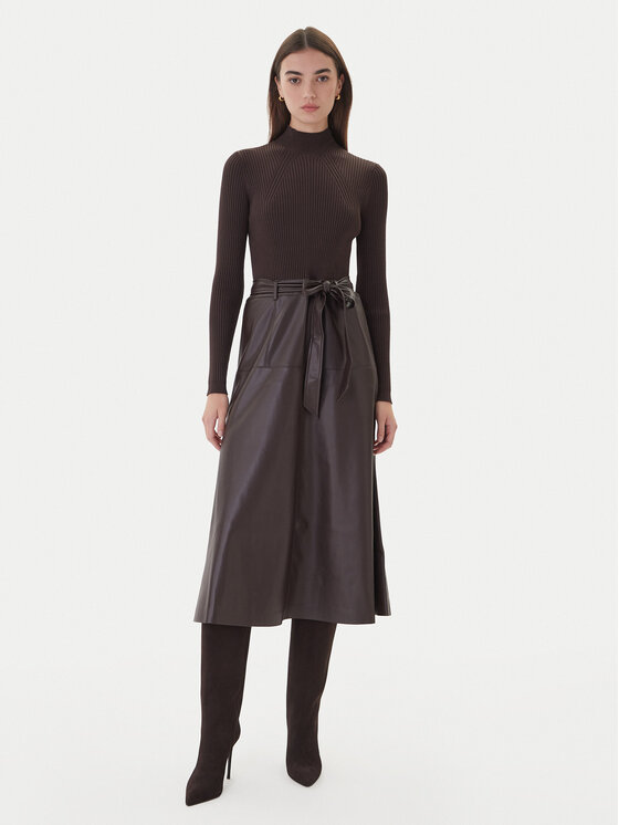 TWINSET Trikotažinė suknelė · Ruda · Midi