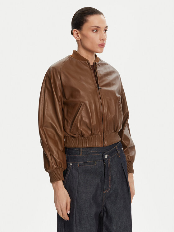 Serge Pariente Odinė striukė · Ruda