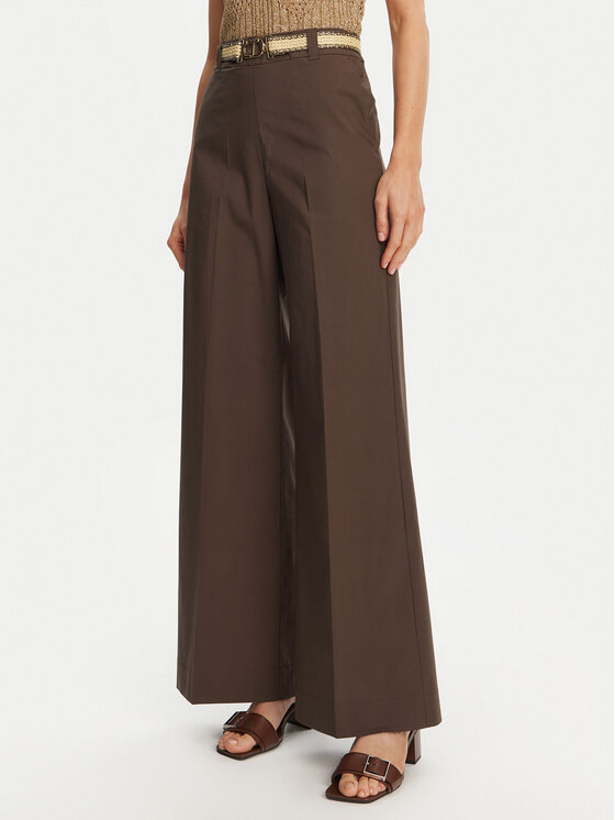 TWINSET Palazzo kelnės · Ruda · Regular Fit