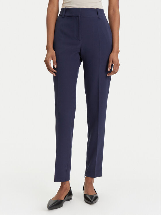 HUGO Medžiaginės kelnės · Tamsiai mėlyna · Slim Fit