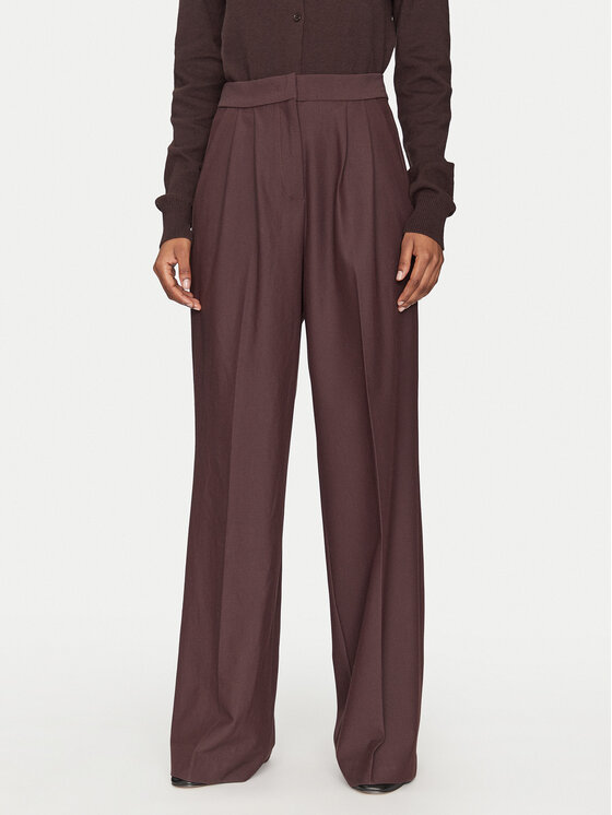 2NDDAY Medžiaginės kelnės · Ruda · Relaxed Fit