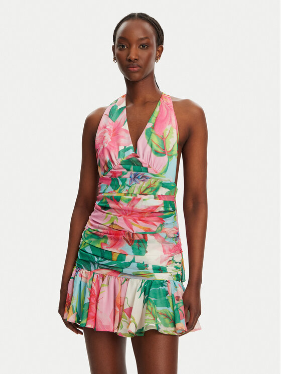 Bardot Kokteilinė suknelė · Spalvota · Mini