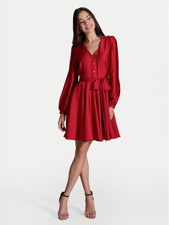 Swing Kokteilinė suknelė · Raudona · Mini