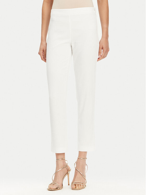 Patrizia Pepe Medžiaginės kelnės · Balta · Regular Fit