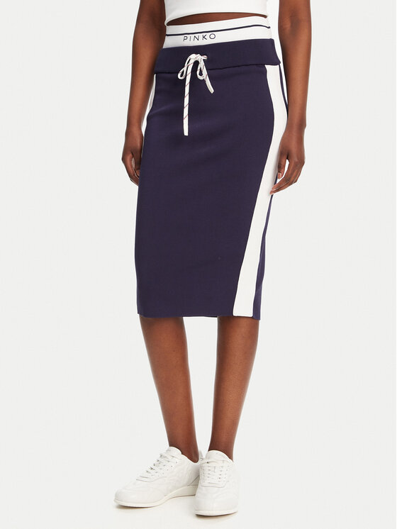 PINKO Tiesus sijonas · Tamsiai mėlyna · Midi