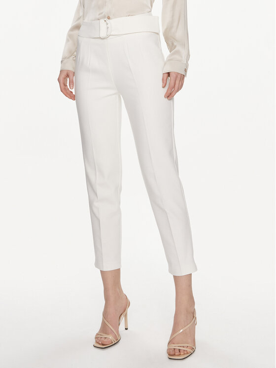 Morgan Medžiaginės kelnės · Écru · Regular Fit