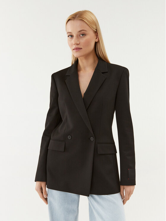 HUGO Švarkas · Juoda · Relaxed Fit