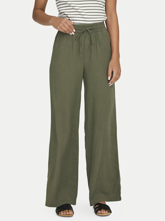 JDY Medžiaginės kelnės · Žalia · Relaxed Fit