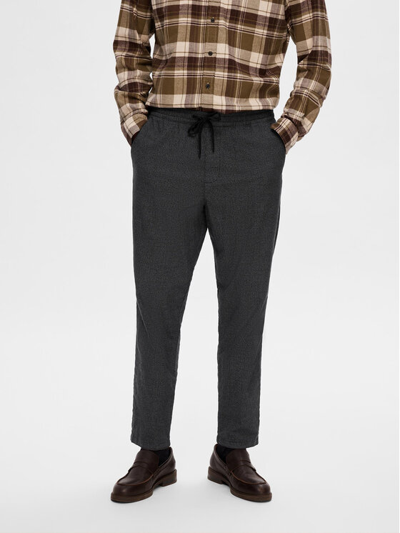 Selected Homme Medžiaginės kelnės · Pilka · Slim Fit