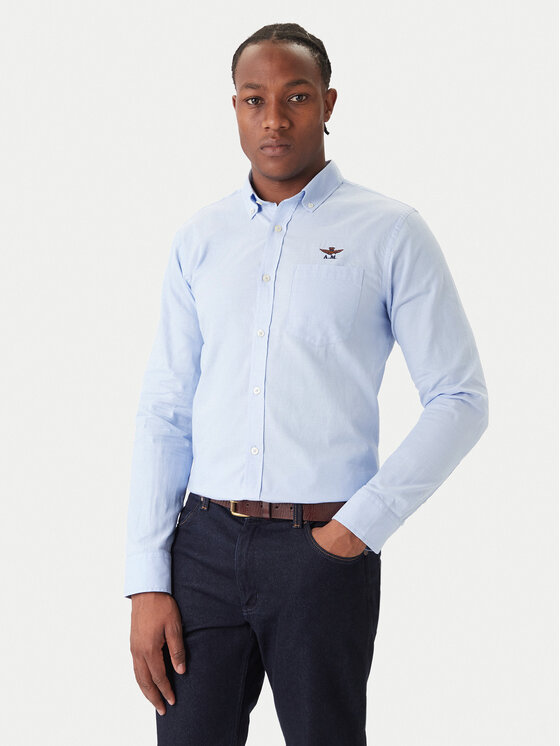 Kodas 20MAY Aeronautica Militare Marškiniai · Žydra · Regular Fit