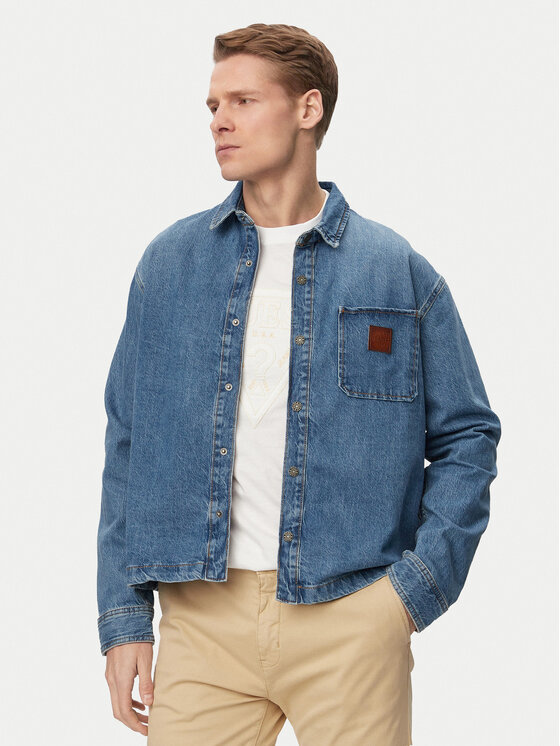 Kodas 20MAY Guess Jeans džinsiniai marškiniai  · Mėlyna · Oversize