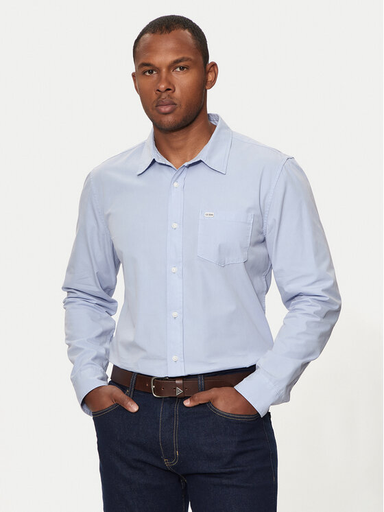 Guess Jeans Marškiniai · Žydra · Slim Fit