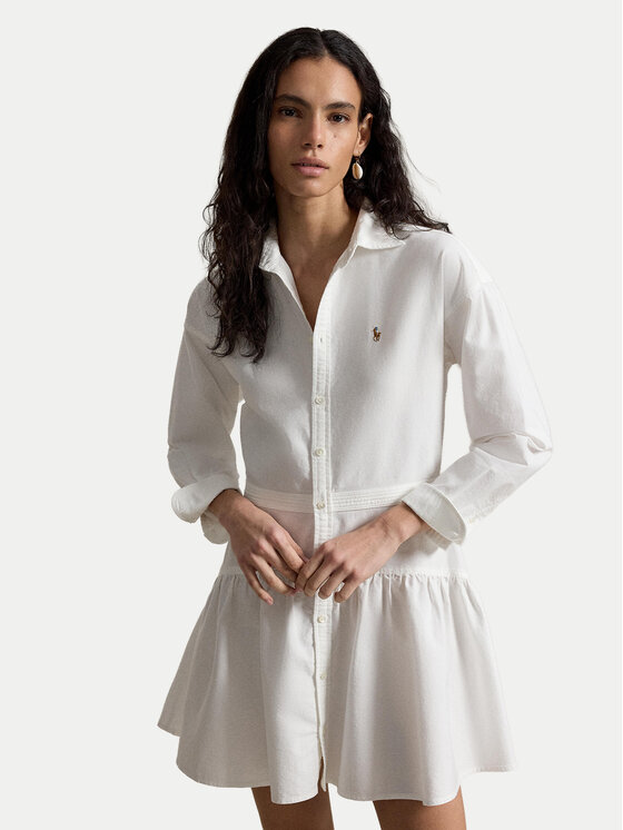 Kodas SUN15 Polo Ralph Lauren Marškinių tipo suknelė · Balta · Mini