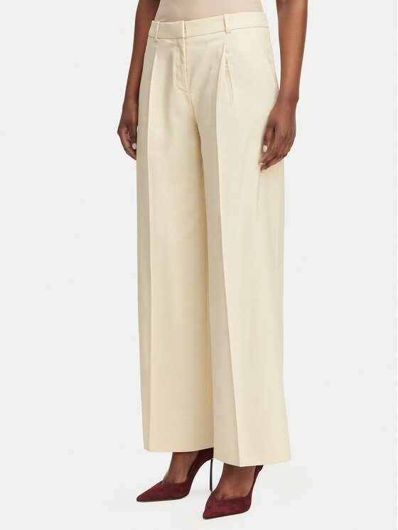 HUGO Medžiaginės kelnės · Smėlio · Regular Fit