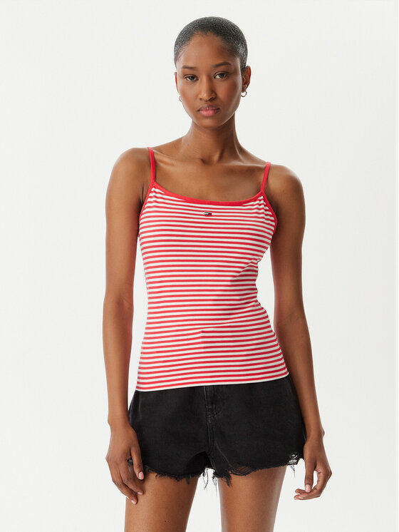 Tommy Jeans Marškinėliai · Šviesiai raudona