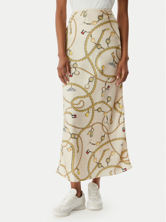 Kodas SUN15 Tommy Jeans Maksi sijonas · Šviesiai smėlinė · Maksi