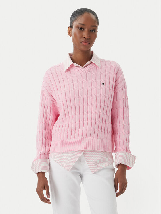 Tommy Hilfiger Megztinis · Šviesiai rožinė · Regular Fit