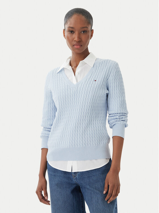Tommy Hilfiger Megztinis · Šviesiai mėlyna · Regular Fit