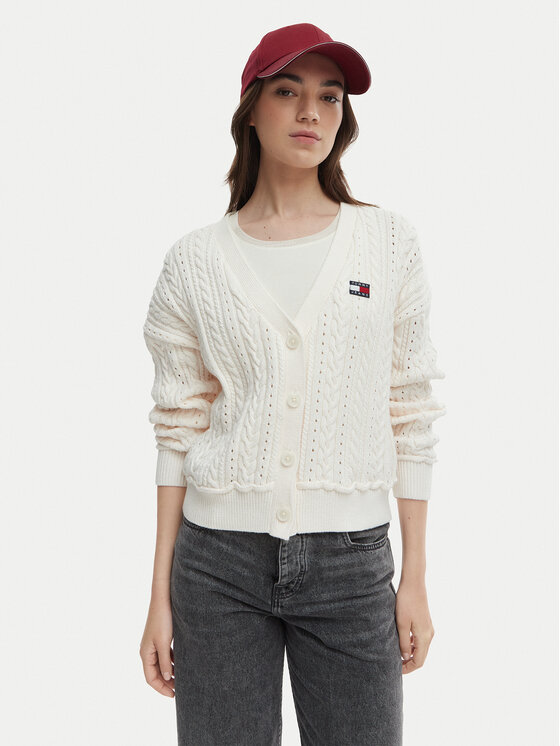 Kodas 20MAY Tommy Jeans Kardiganas · Kreminė · Regular Fit