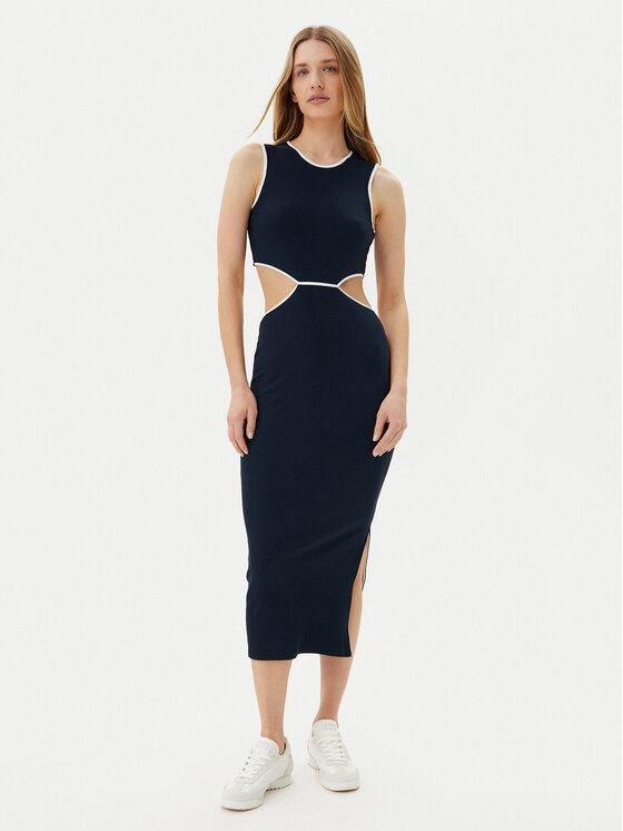 EA7 Emporio Armani Trikotažinė suknelė · Tamsiai mėlyna · Midi