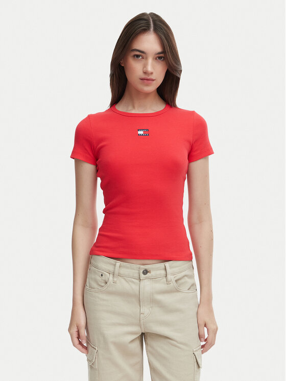 Tommy Jeans Marškinėliai · Raudona