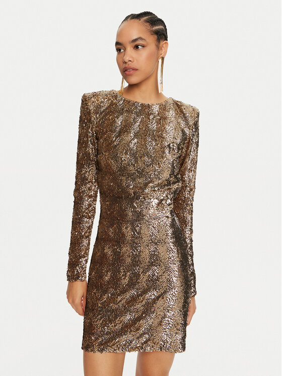 Kodas SUN15 Elisabetta Franchi Kokteilinė suknelė · Auksinė · Mini