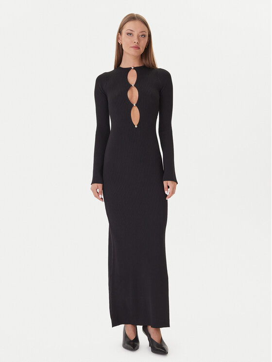 Bardot Trikotažinė suknelė · Juoda · Maksi