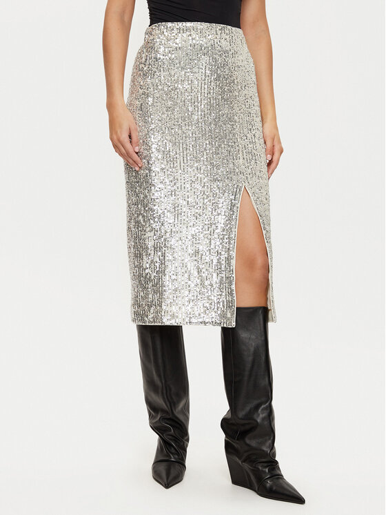 Morgan Tiesus sijonas · Sidabrinė · Midi