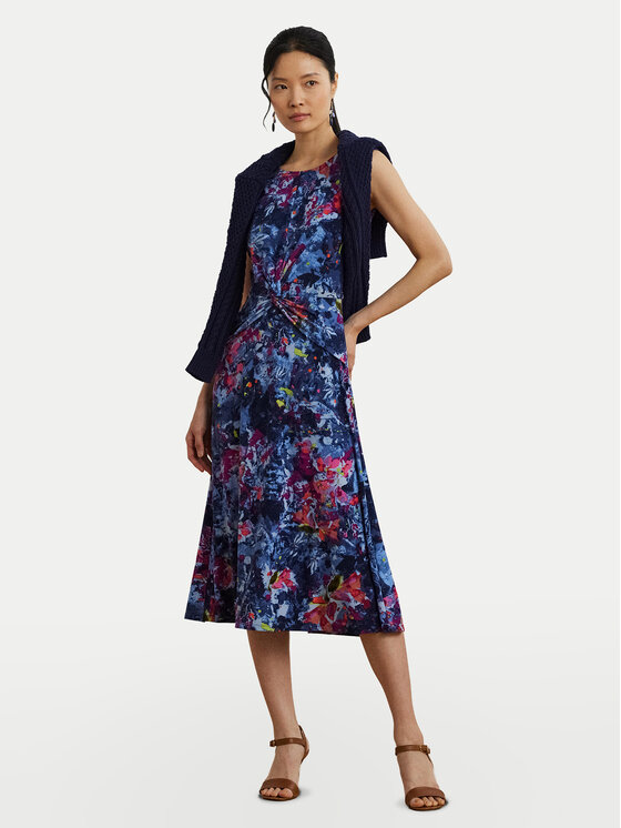 LAUREN RALPH LAUREN Kokteilinė suknelė · Tamsiai mėlyna · Midi