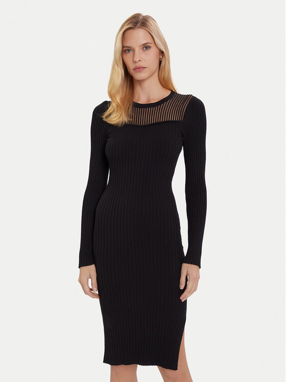 Morgan Trikotažinė suknelė · Juoda · Midi