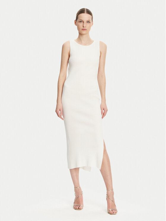 Guess Trikotažinė suknelė · Balta · Midi
