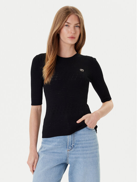 TWINSET Megztinis · Juoda · Regular Fit