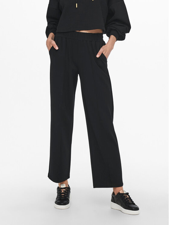 ONLY Medžiaginės kelnės · Juoda · Relaxed Fit