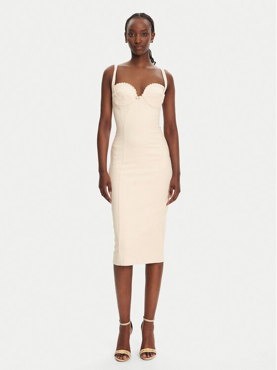 Kodas SUN15 Elisabetta Franchi Kokteilinė suknelė · Smėlio · Midi