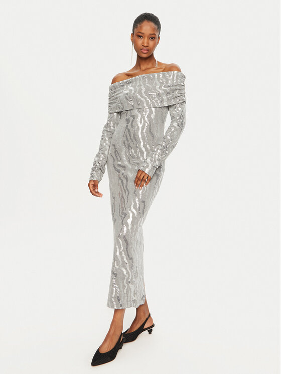 Kodas SUN15 ROTATE Kokteilinė suknelė · Sidabrinė · Midi