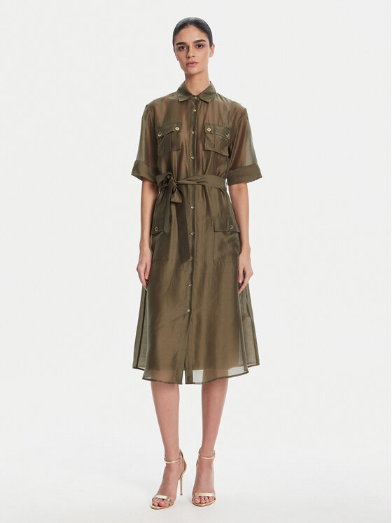 Kodas SUN15 Fracomina Marškinių tipo suknelė · Žalia · Midi