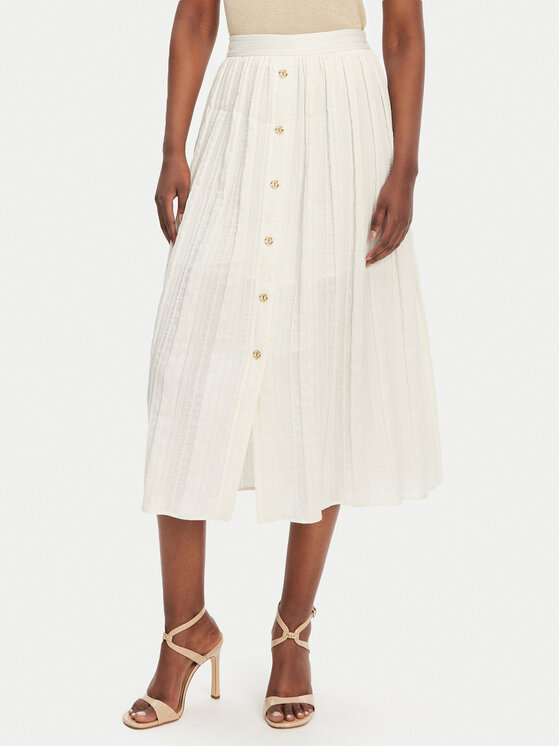 Kodas SUN15 TWINSET Trapecijos formos sijonas · Écru · Midi